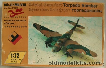 Unknown 1/72 Bristol Beaufort Mk.II / Mk.VIII Torpedo Bomber (ex-Frog), F229 plastic model kit